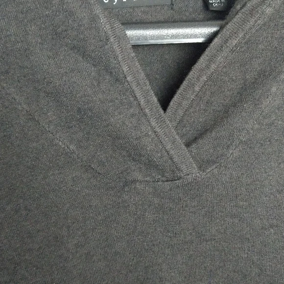 $Cyrus dark grey hooded pullover lightweight pocket ribbed sleeve sweater Size S - Picture 5 of 9